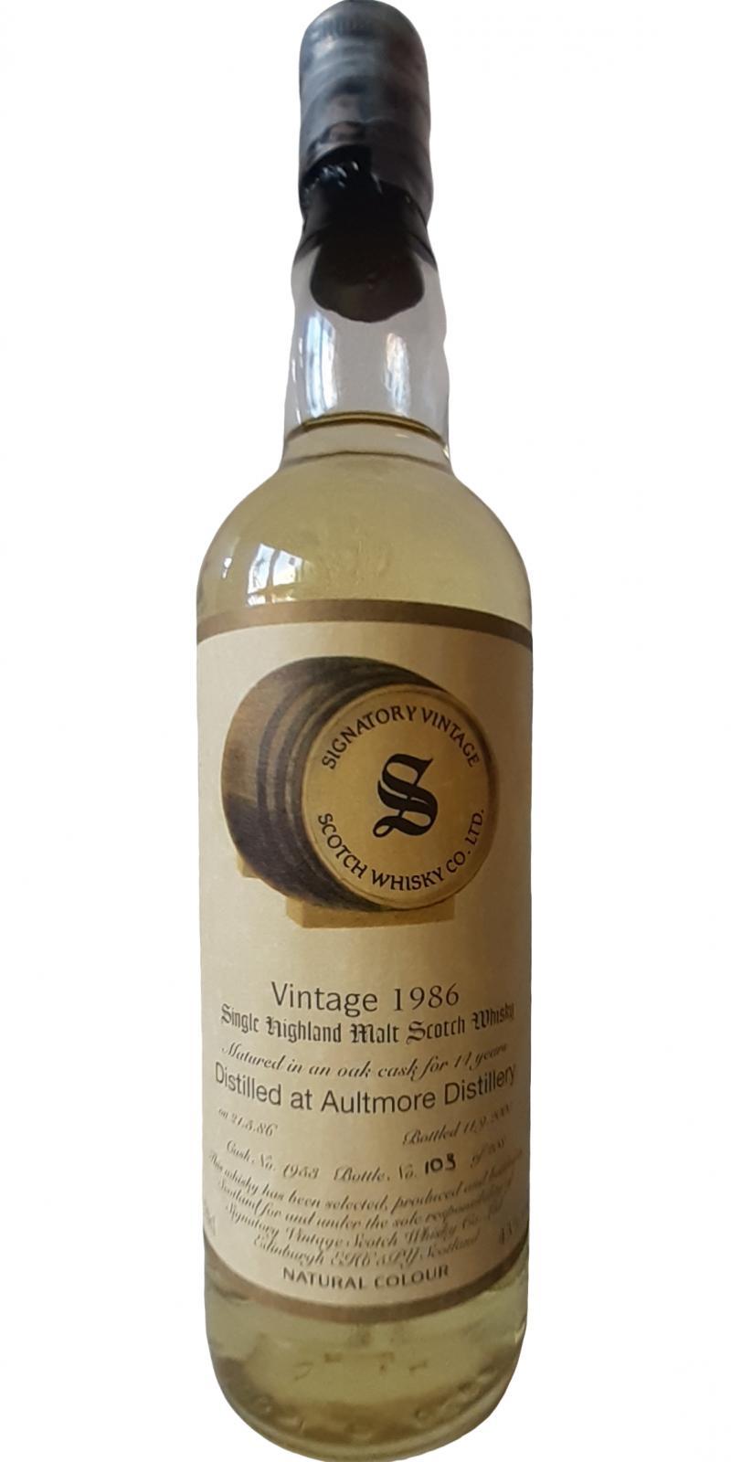 Aultmore 1986 SV Vintage Collection