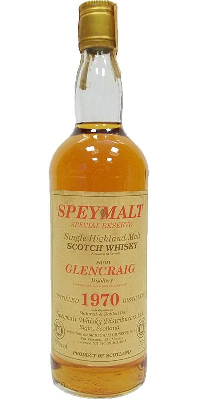 Glencraig 1970 GM Speymalt  Special Reserve for Meregalli Import