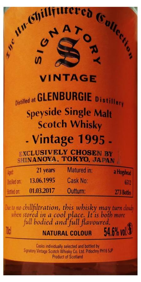 Glenburgie 1995 SV  The Un-Chillfiltered Collection