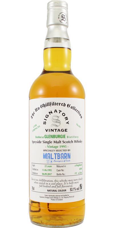 Glenburgie 1995 SV  The Un-Chillfiltered Collection