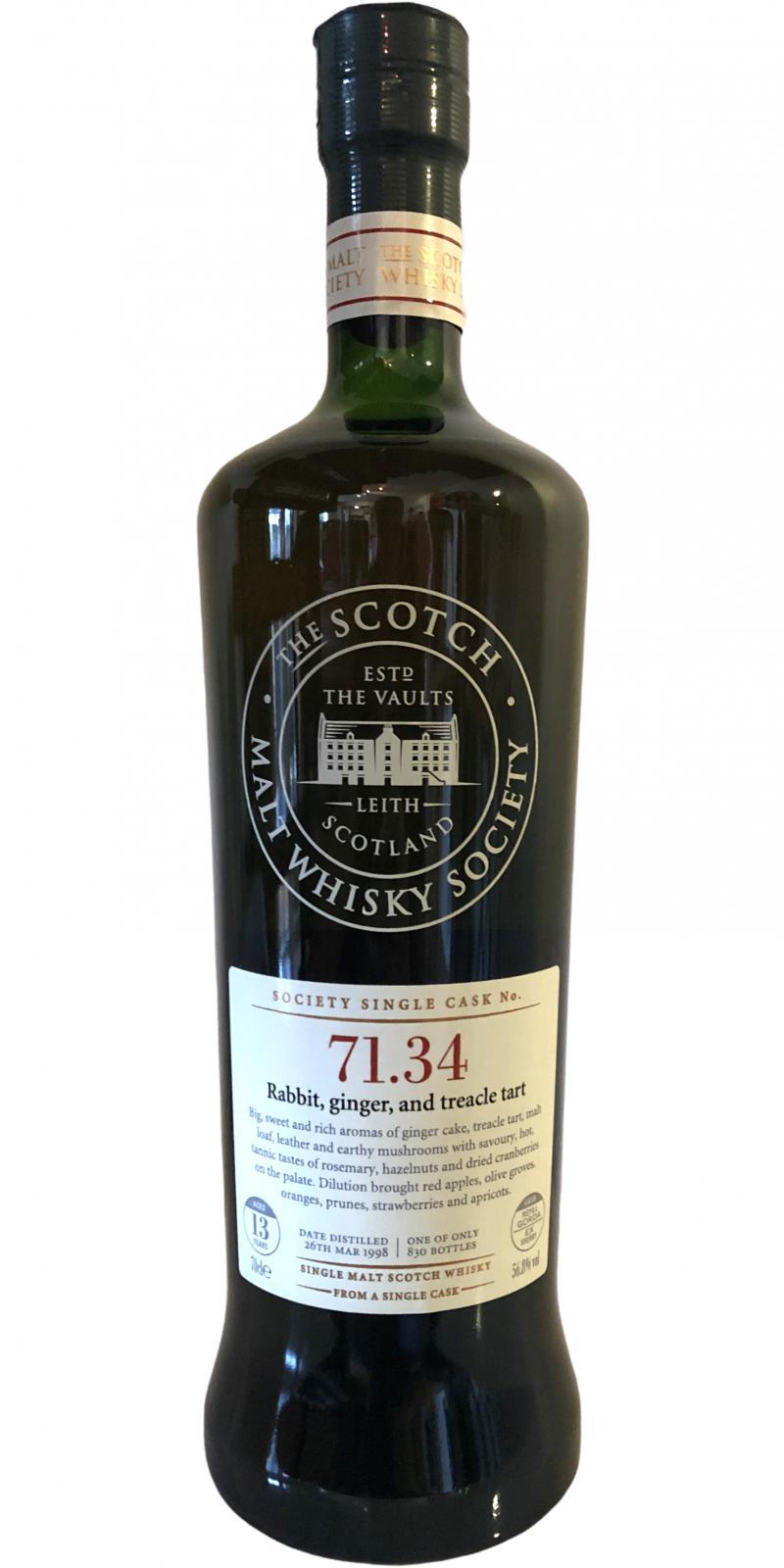 Glenburgie 1998 SMWS 71.34  Rabbit, ginger, and treacle tart