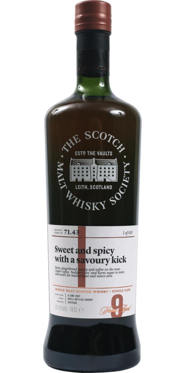 Glenburgie 2007 SMWS 71.43  Sweet and spicy with a savoury kick