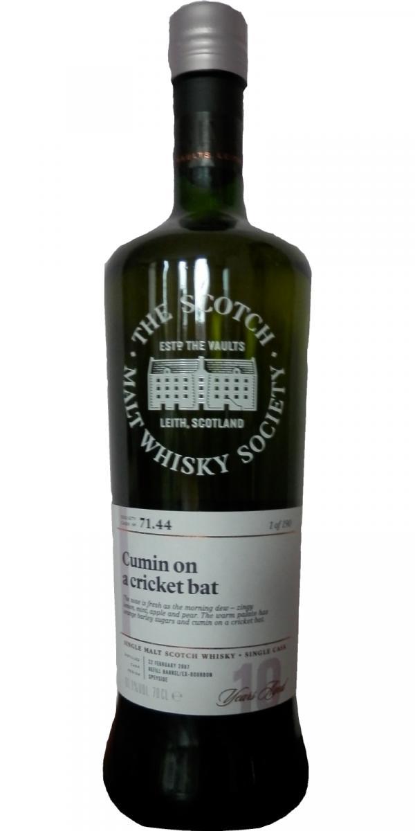 Glenburgie 2007 SMWS 71.44  Cumin on a cricket bat