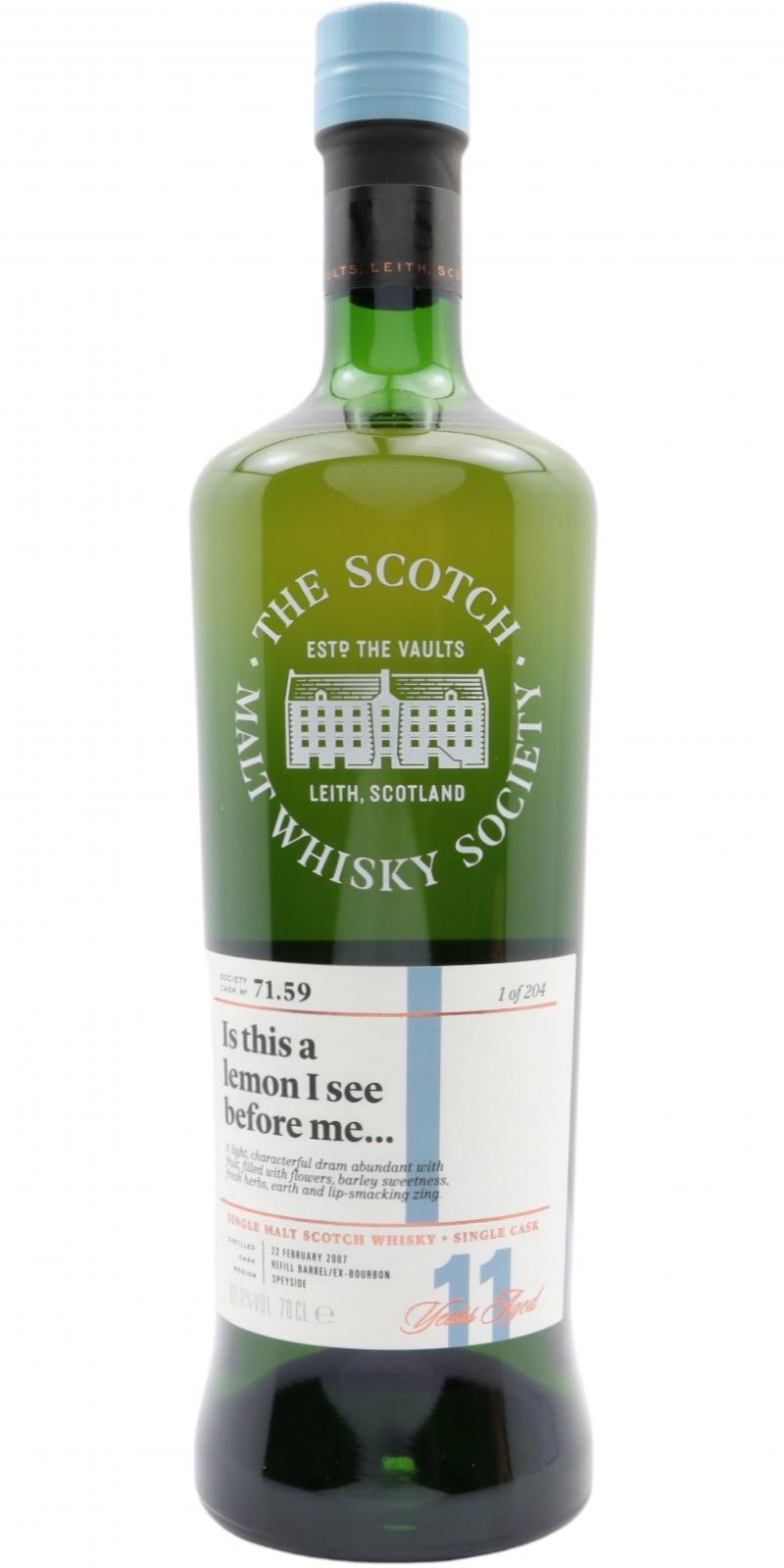 Glenburgie 2007 SMWS 71.59  Is this a lemon I see before me...