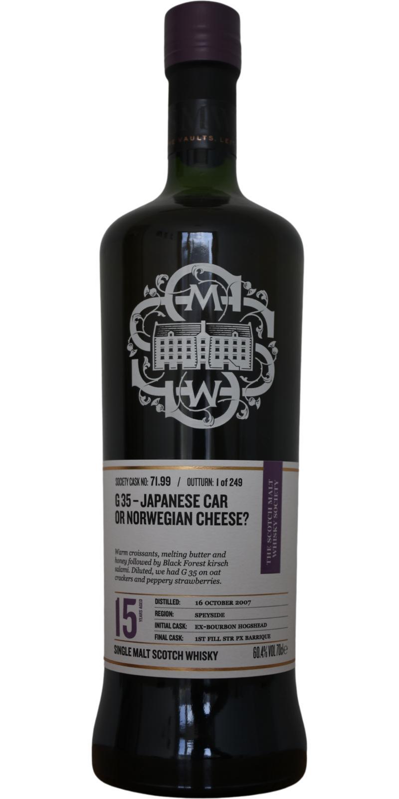 Glenburgie 2007 SMWS 71.99  G 35-Japanese car or Norwegian cheese?