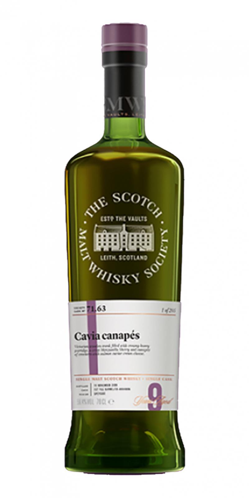 Glenburgie 2009 SMWS 71.63  Caviar canapés