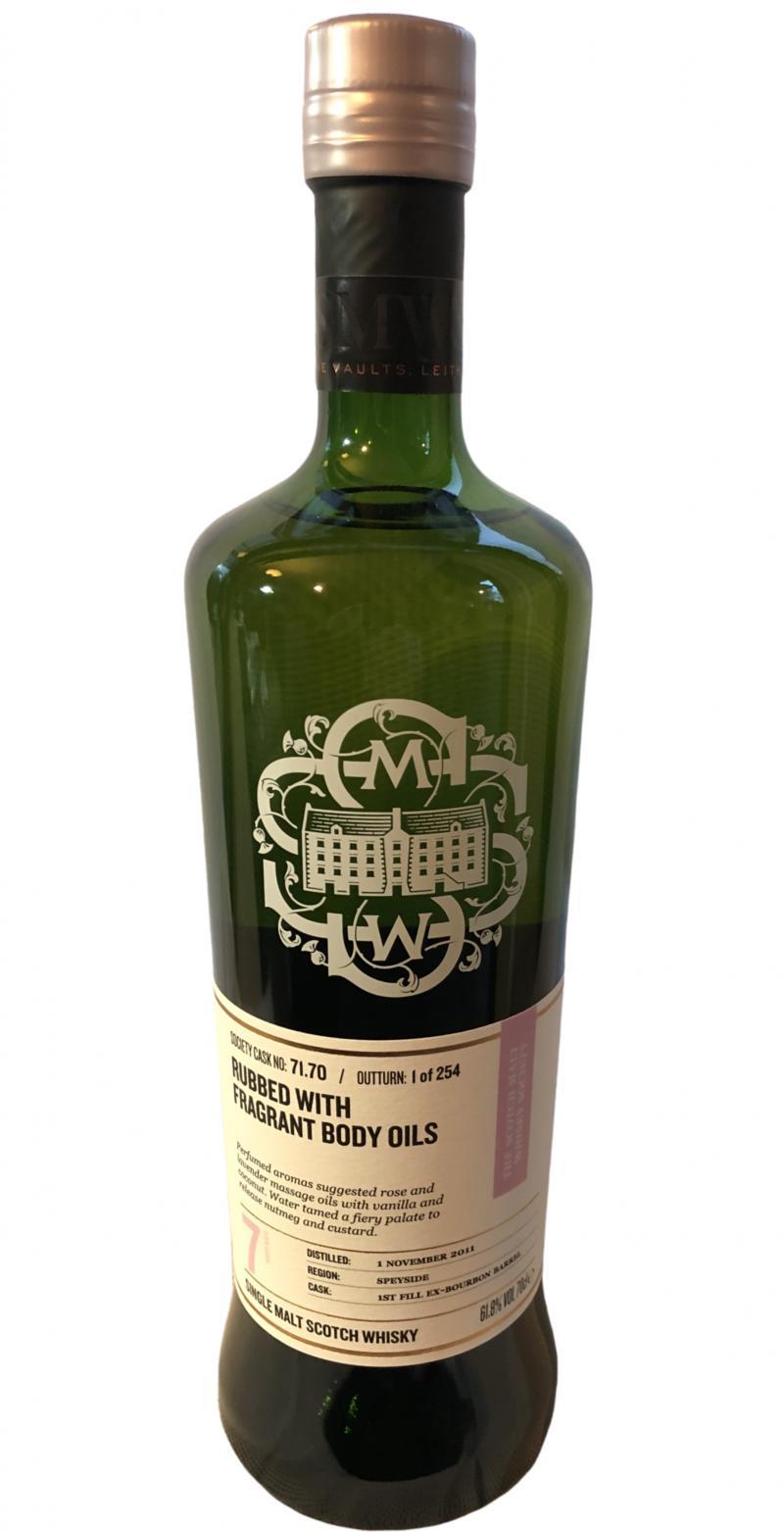 Glenburgie 2011 SMWS 71.70  Rubbed with fragrant body oils