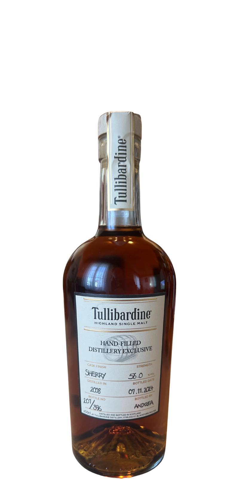 Tullibardine 2008 Hand filled, distillery exclusive