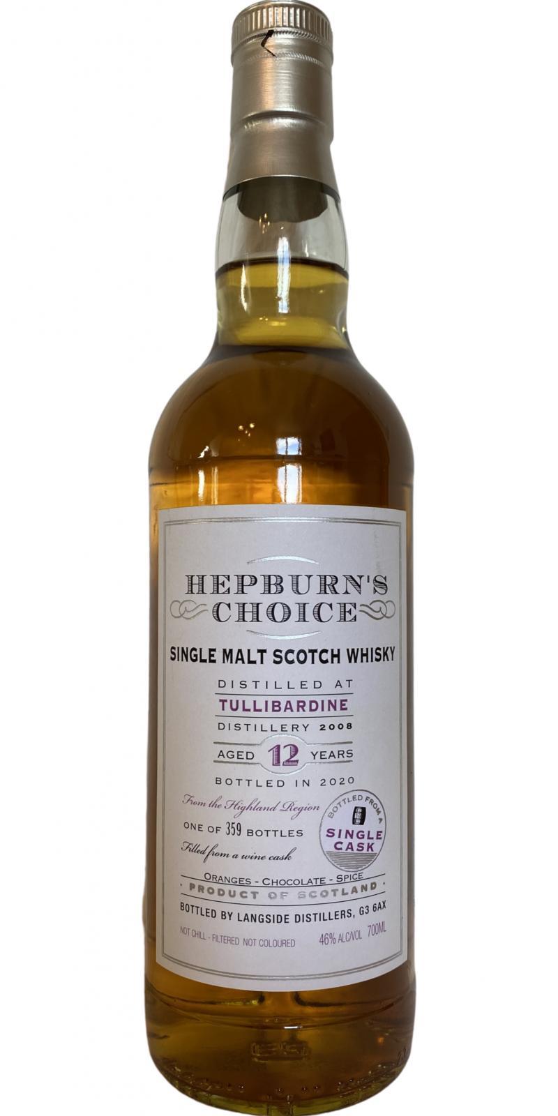 Tullibardine 2008 LsD Hepburn's Choice