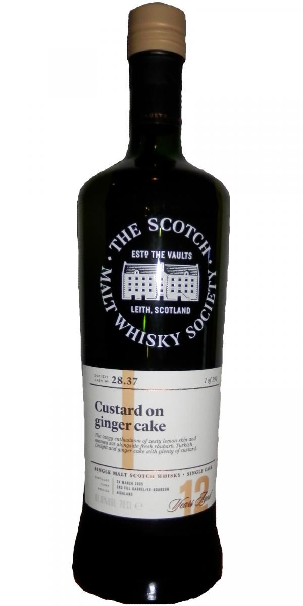 Tullibardine 2005 SMWS 28.37 Custard on ginger cake