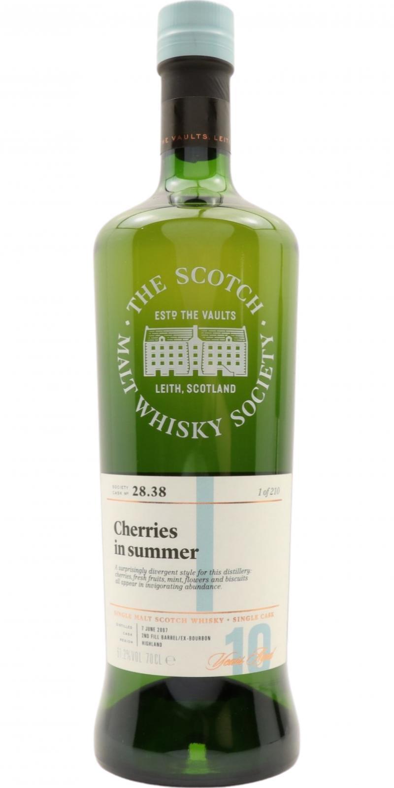 Tullibardine 2007 SMWS 28.38 Cherries in summer