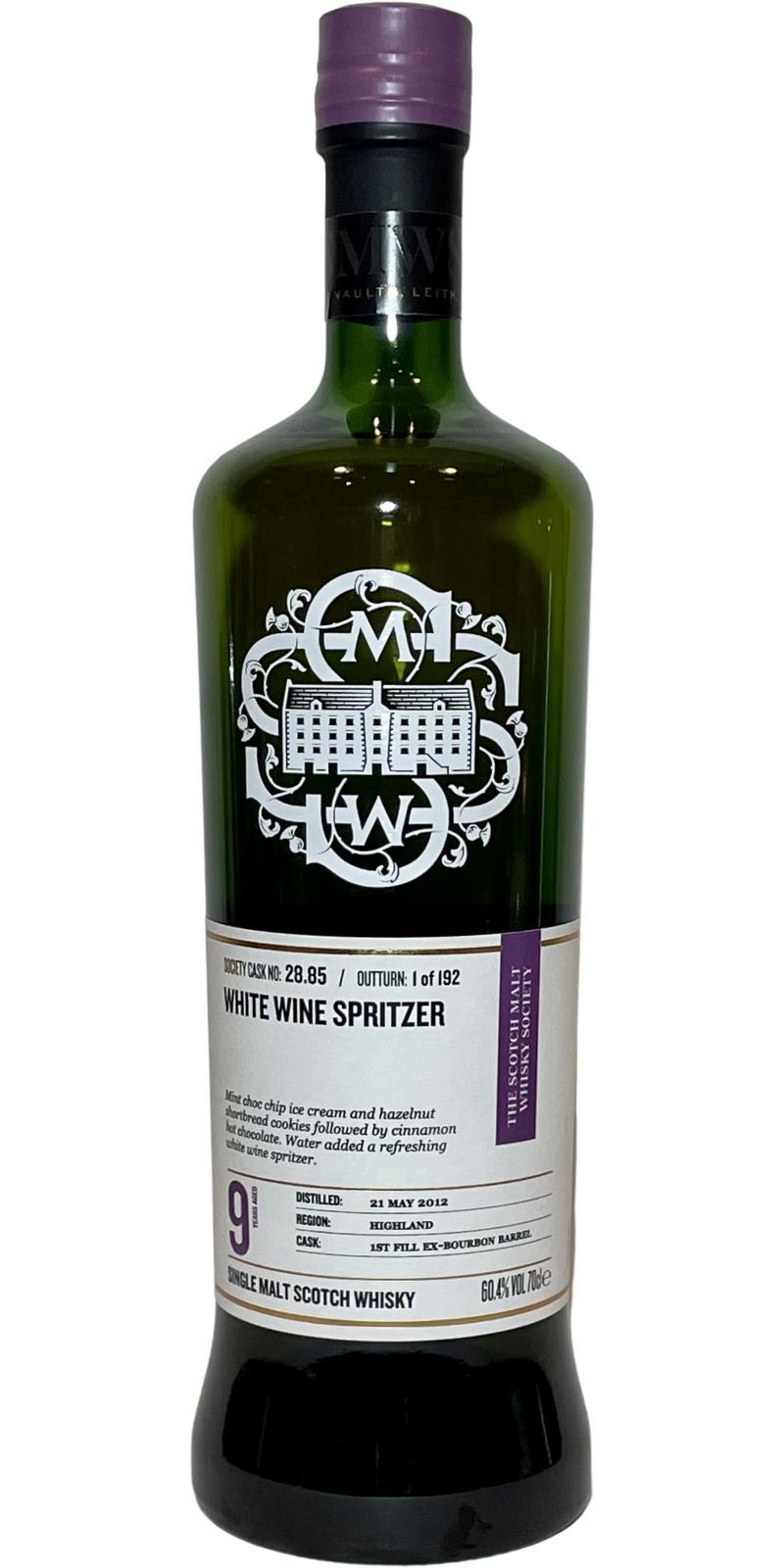Tullibardine 2012 SMWS 28.85 White wine spritzer
