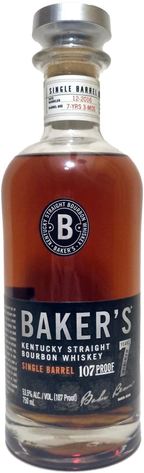 Baker's (USA) 2016  Single Barrel 107 Proof