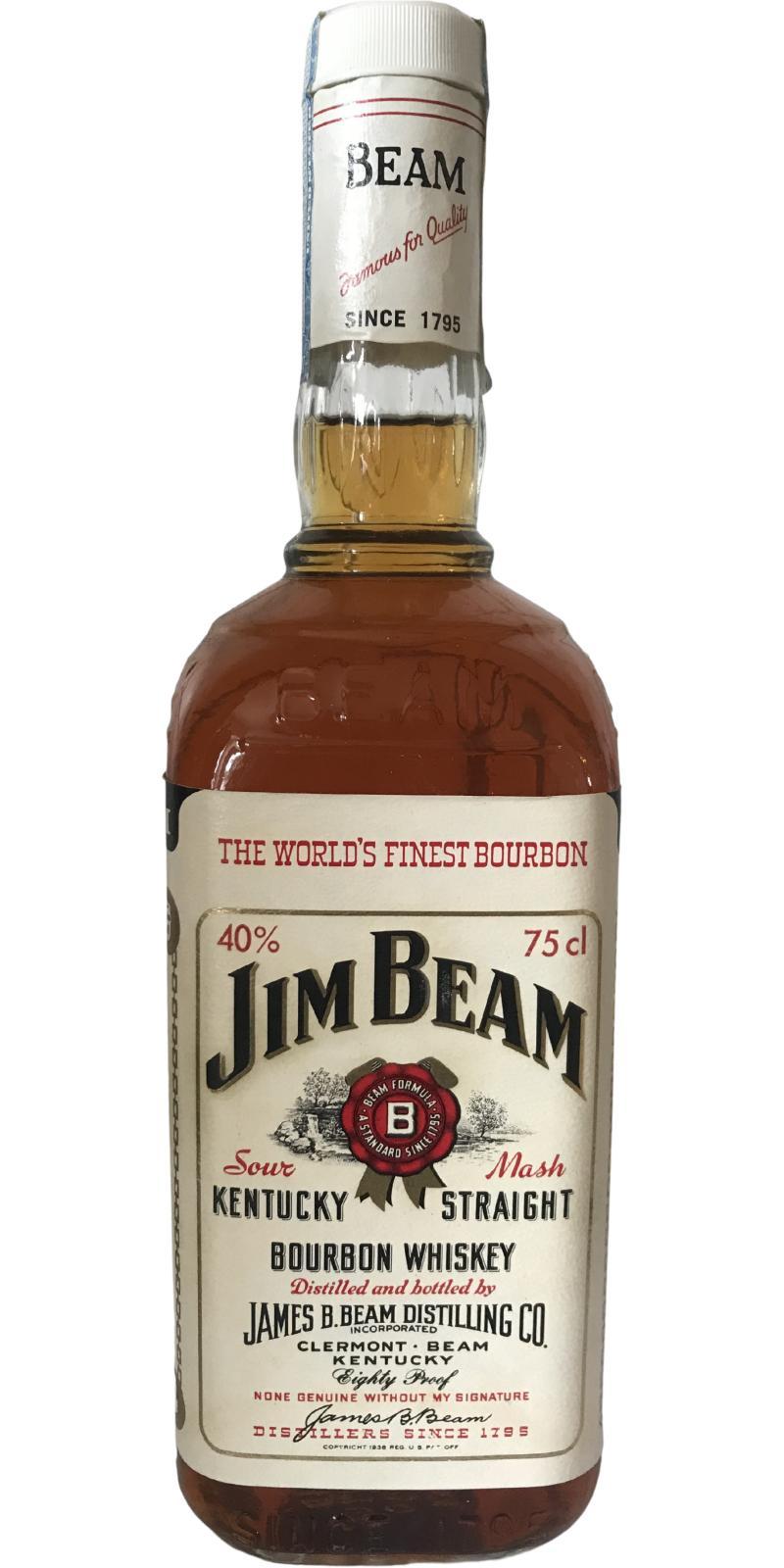 Jim Beam Kentucky Straight Bourbon Whiskey  Sour Mash