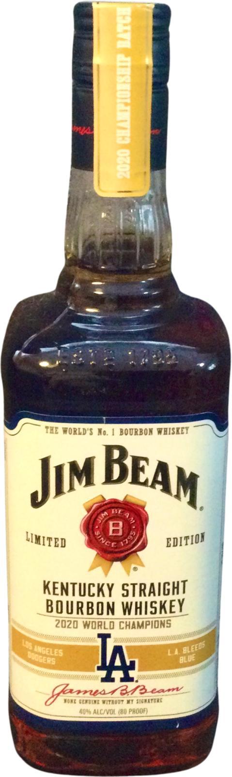 Jim Beam L.A.Dodgers 2020 World Champions  Limited Edition