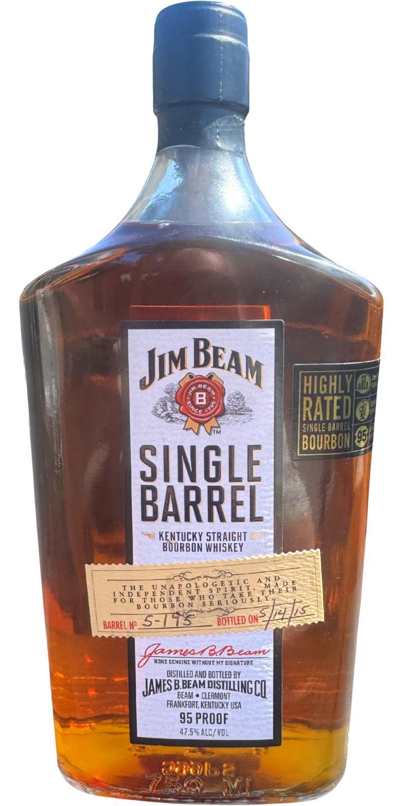 Jim Beam Single barrel  Kentucky Straight Bourbon Whiskey