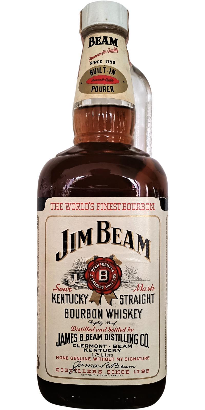Jim Beam White Label  Sour Mash Kentucky Straight Bourbon Whiskey