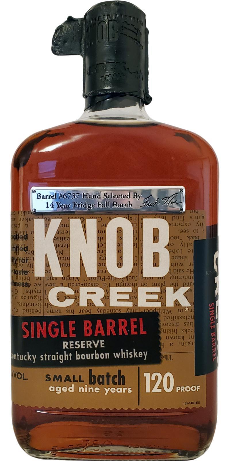Knob Creek 14 Year Fridge Fall Batch  Single Barrel Reserve