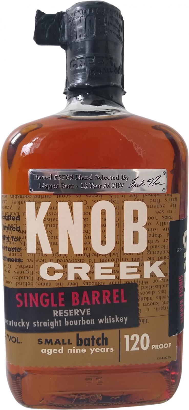 Knob Creek Single Barrel Select  Hand Selected Single Barrel