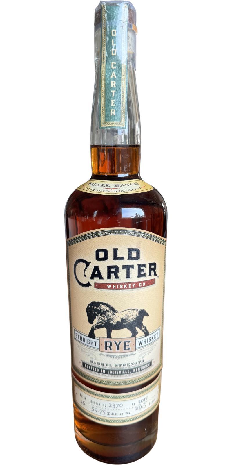 Old Carter 2015  Straight Rye Whiskey
