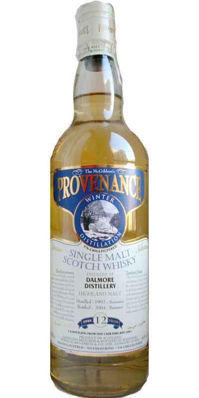 Dalmore 1992 McG  McGibbon's Provenance