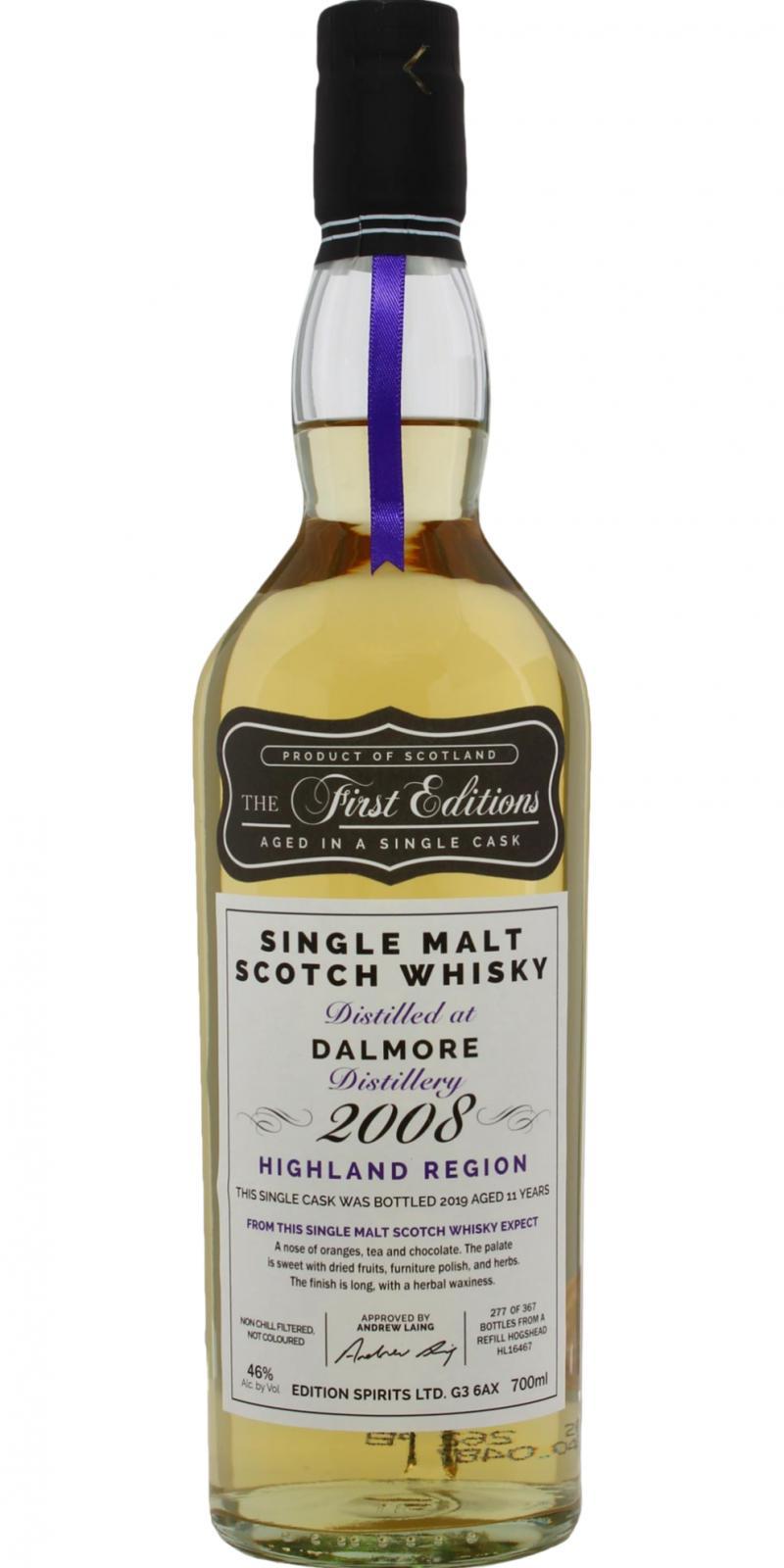 Dalmore 2008 ED  The First Editions