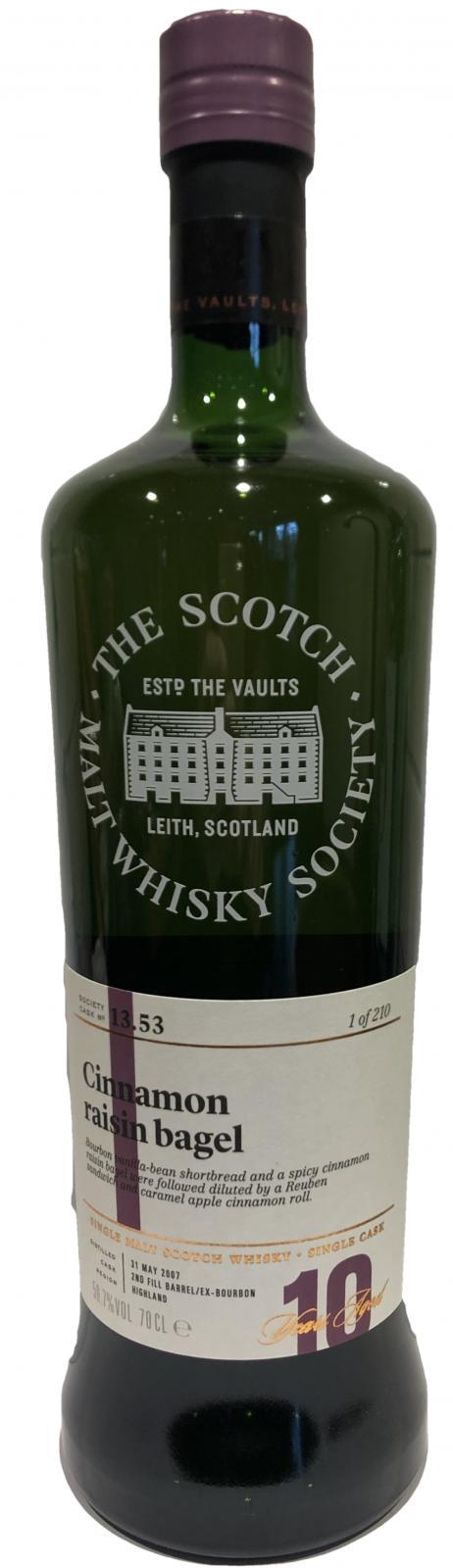 Dalmore 2007 SMWS 13.53  Cinnamon raisin bagel