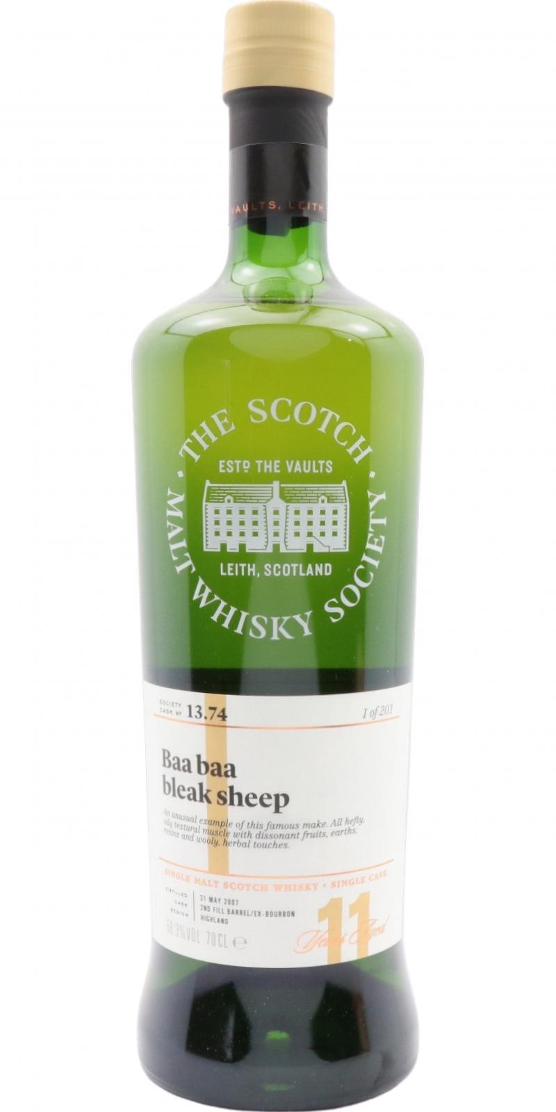 Dalmore 2007 SMWS 13.74  Baa baa bleak sheep