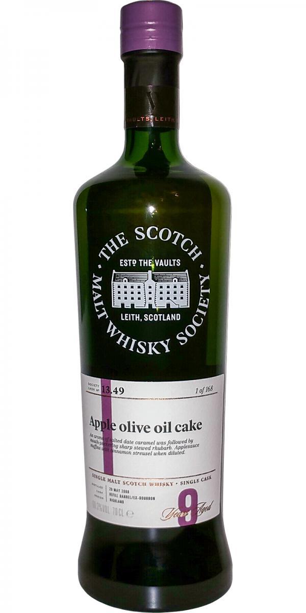 Dalmore 2008 SMWS 13.49  Apple olive oil cake