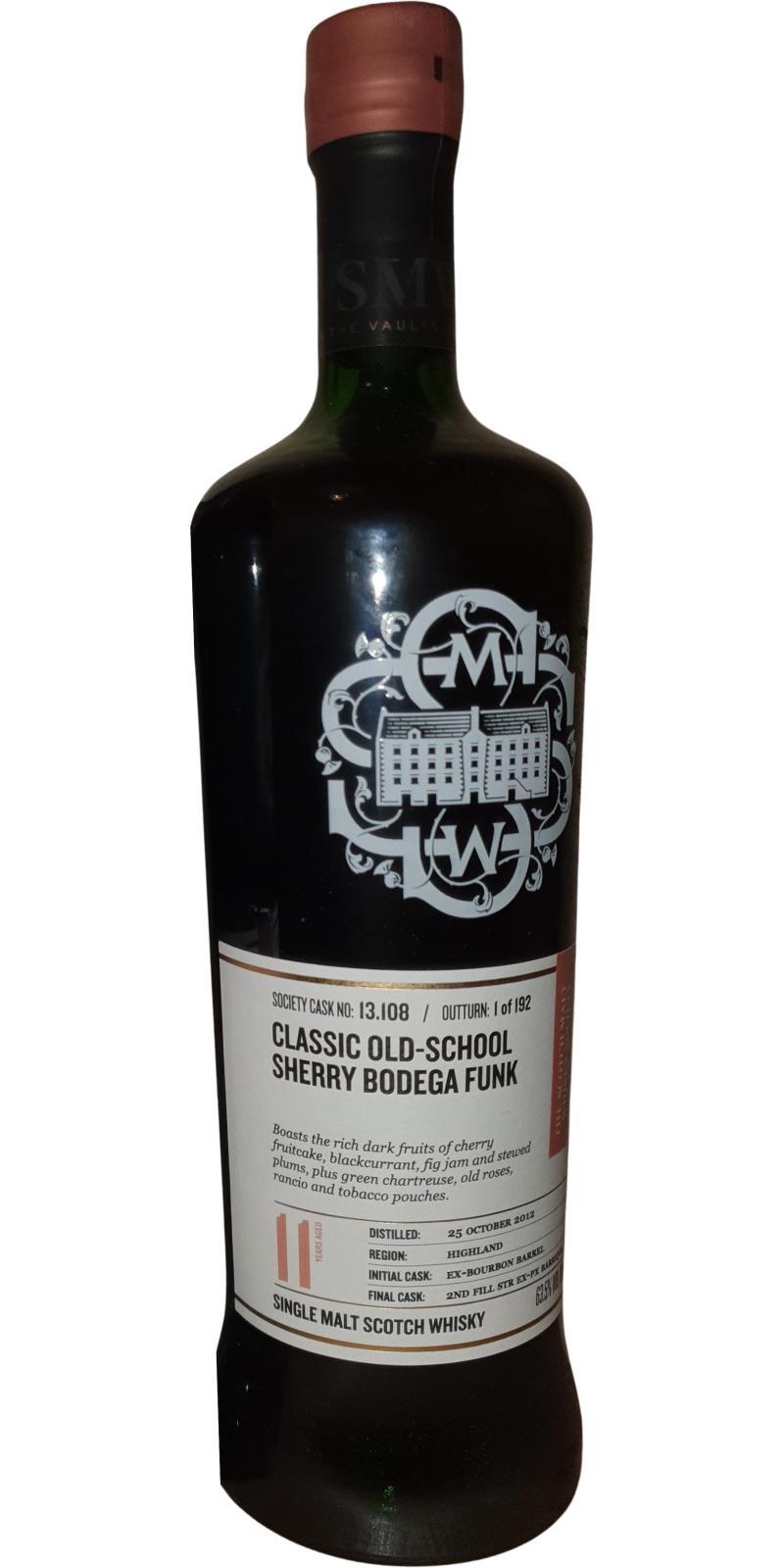 Dalmore 2012 SMWS 13.108  Classic old-school sherry bodega funk