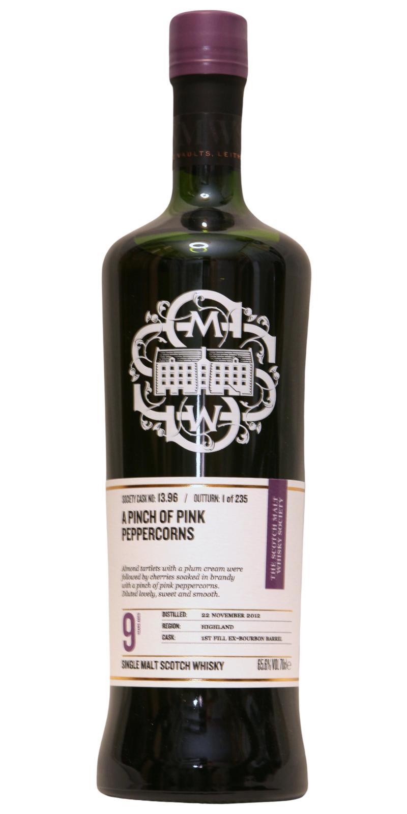 Dalmore 2012 SMWS 13.96  A pinch of pink peppercorns