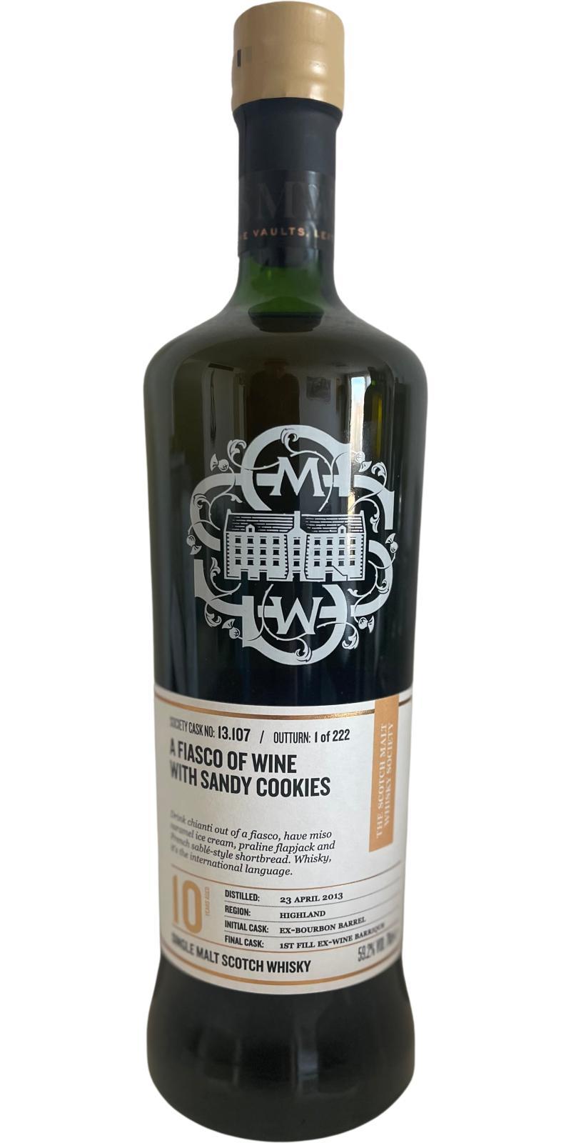 Dalmore 2013 SMWS 13.107  A fiasco of wine with sandy cookies