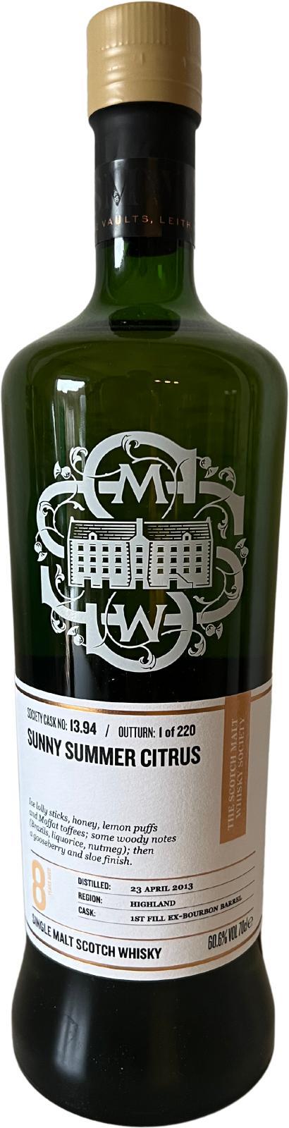 Dalmore 2013 SMWS 13.94  Sunny summer citrus