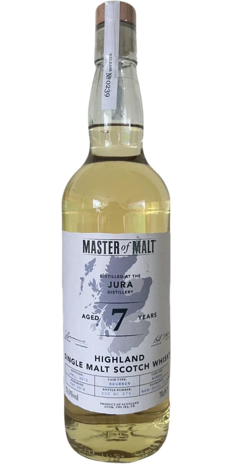 Isle of Jura 2012 MoM  Master of Malt Collection