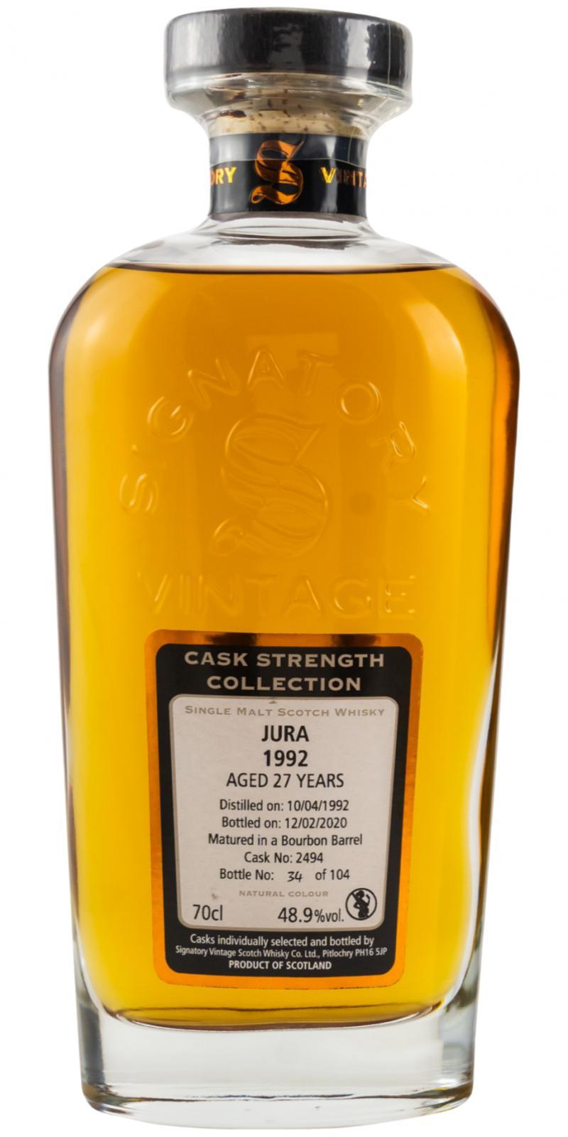 Isle of Jura 1992 SV  Cask Strength Collection