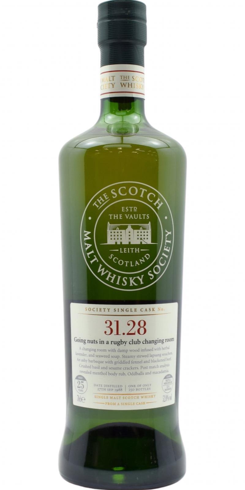 Isle of Jura 1988 SMWS 31.28  Going nuts in a rugby club changing room