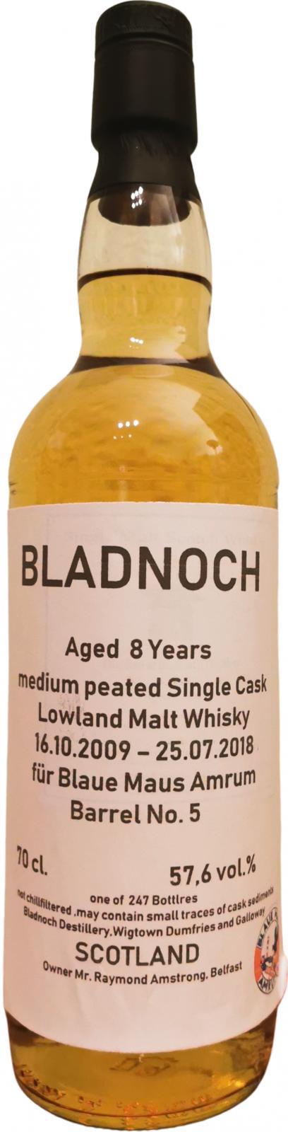 Bladnoch 2009 Single Cask - medium peated