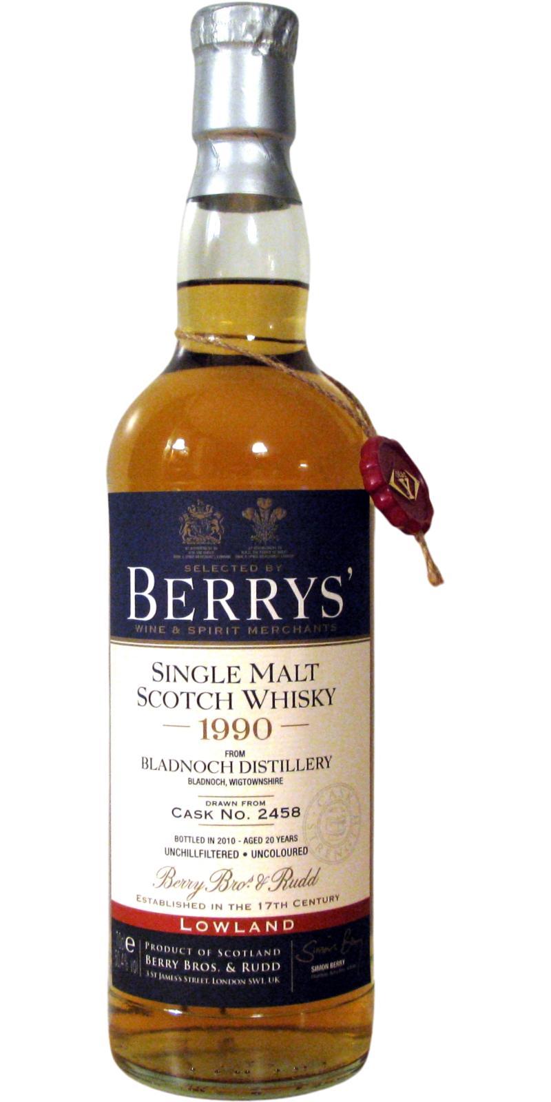 Bladnoch 1990 BR Berrys' Own Selection