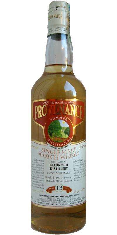 Bladnoch 1991 McG McGibbon's Provenance