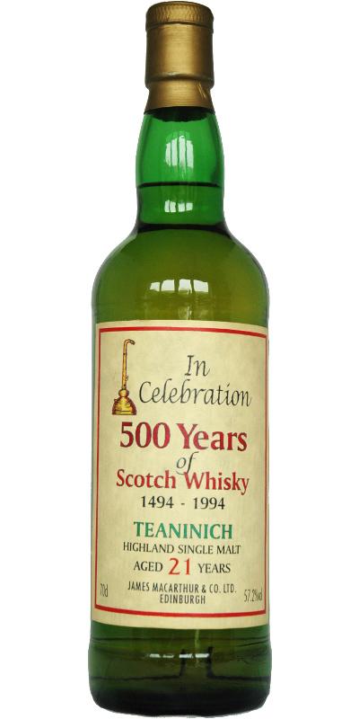 Teaninich 21-year-old JM  In Celebration 500 Years of Scotch Whisky 1494 - 1994