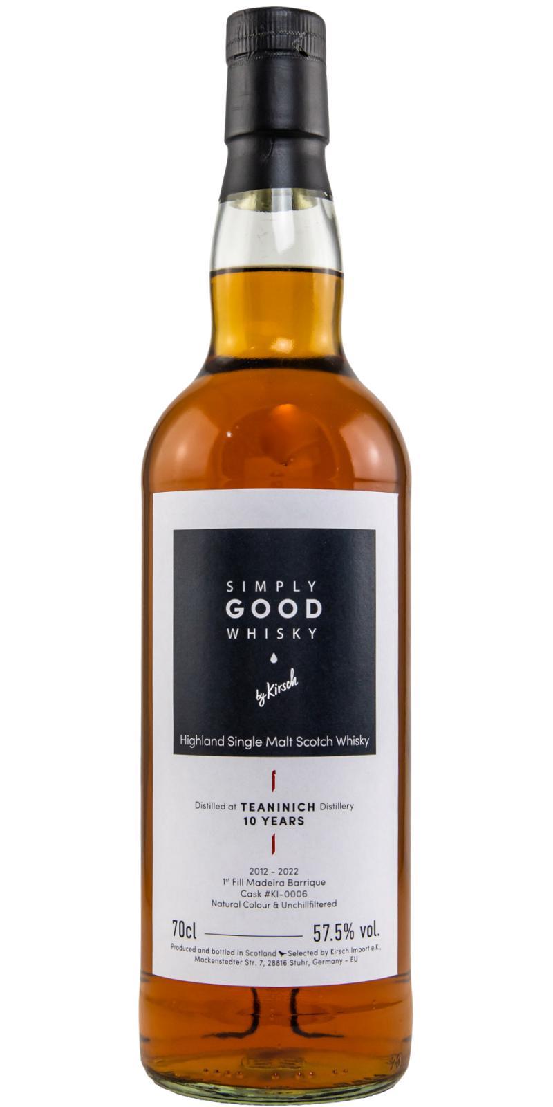 Teaninich 2012 KI  Simply Good Whisky