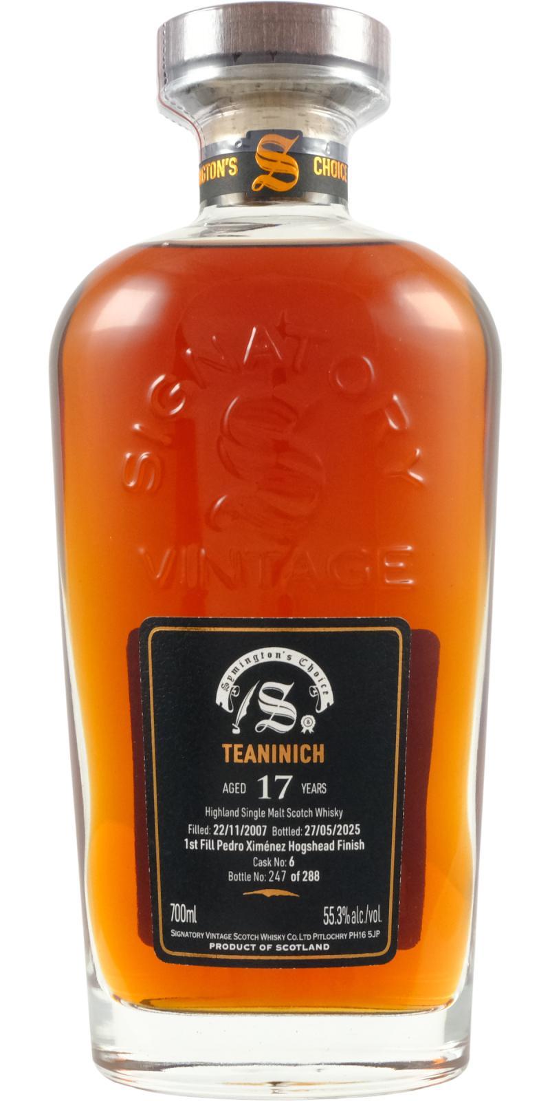 Teaninich 2007 SV  Cask Strength Collection - Symington’s Choice