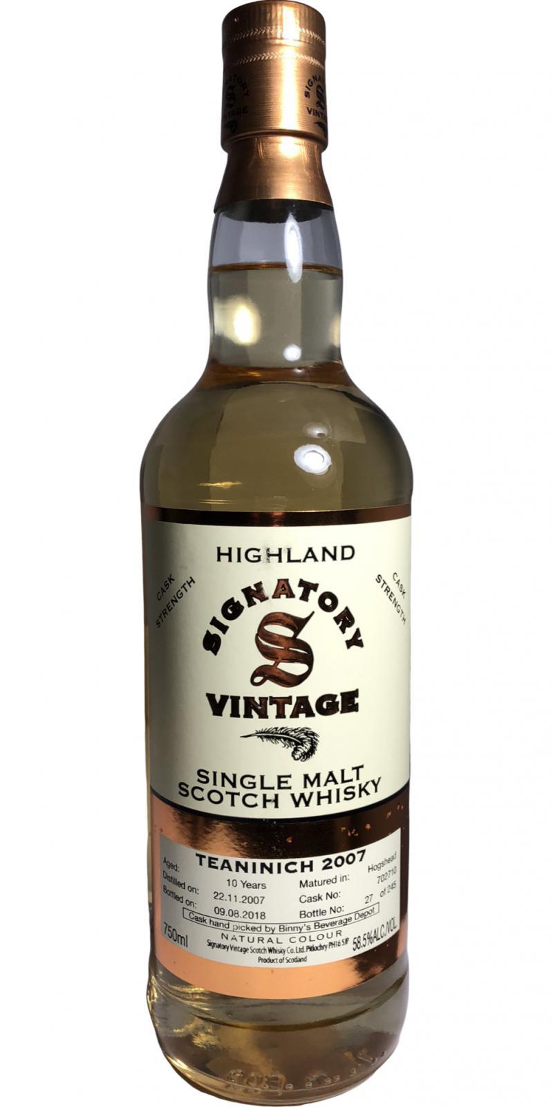 Teaninich 2007 SV  Vintage Collection - Cask Strength