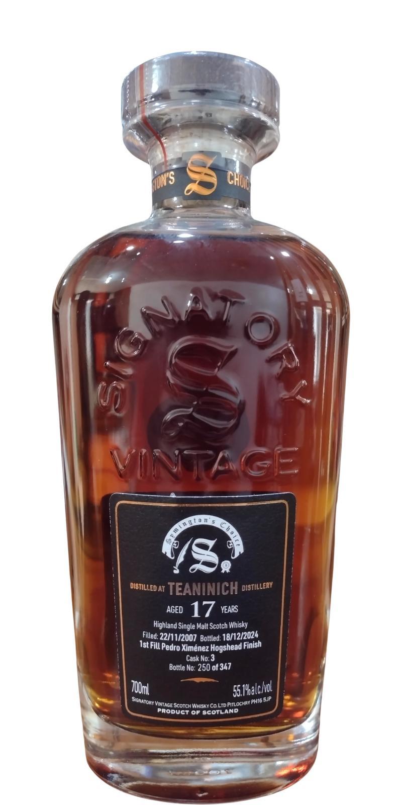 Teaninich 2007 SV  Cask Strength Collection - Symington’s Choice