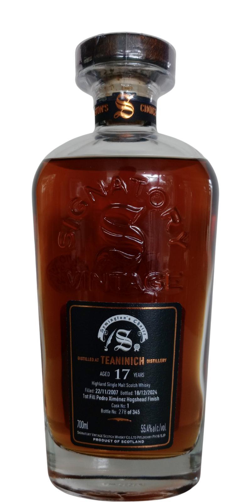 Teaninich 2007 SV  Cask Strength Collection - Symington’s Choice