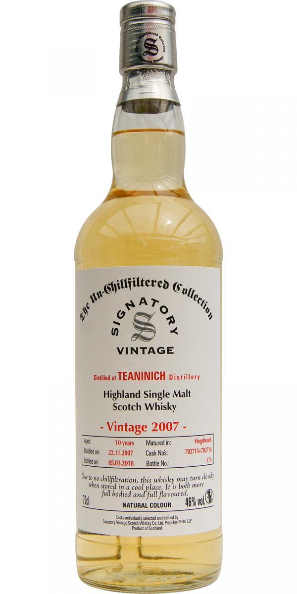 Teaninich 2007 SV  The Un-Chillfiltered Collection