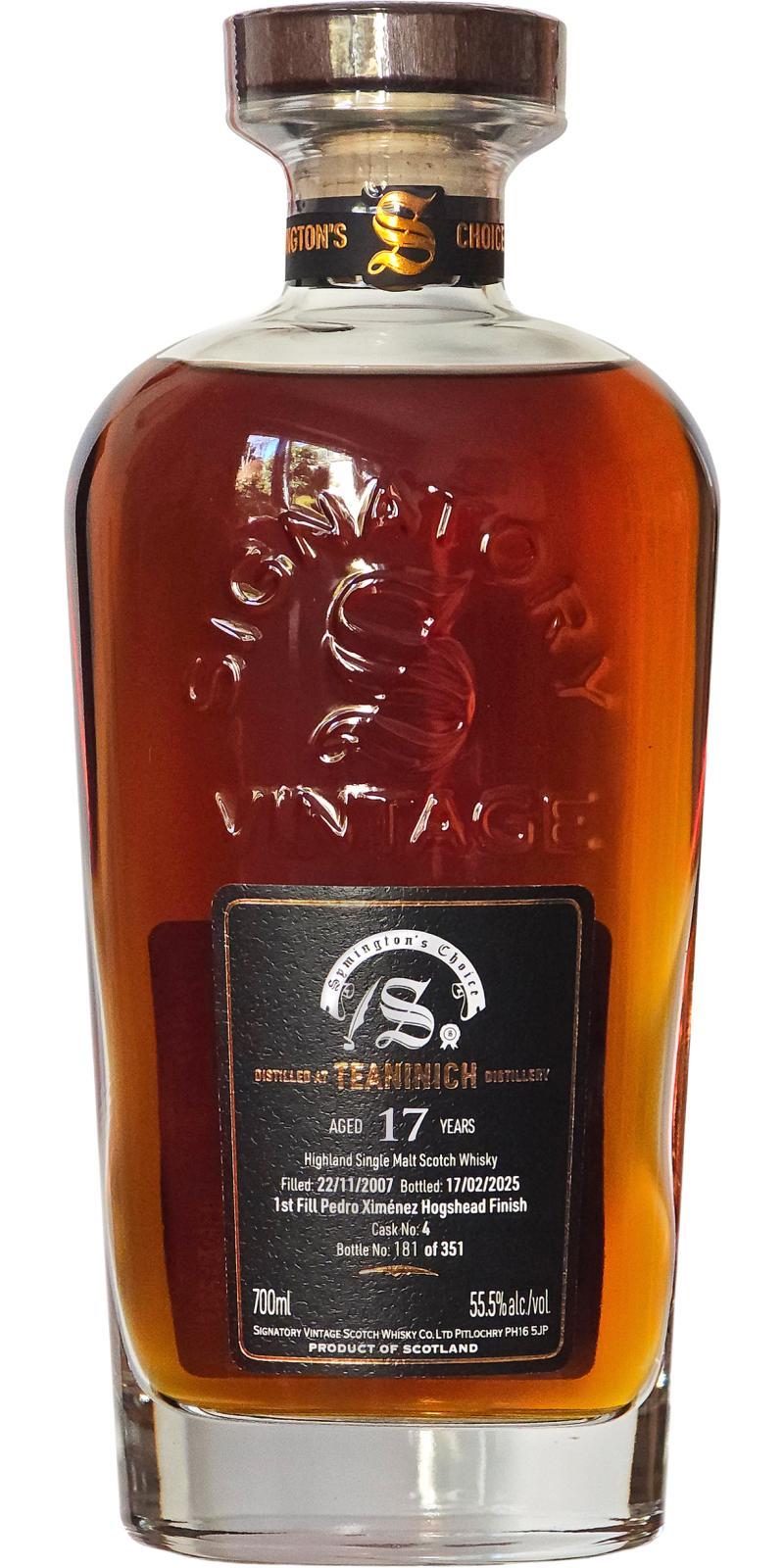 Teaninich 2007 SV  Cask Strength Collection - Symington’s Choice