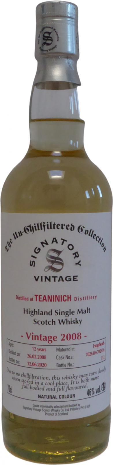 Teaninich 2008 SV  The Un-Chillfiltered Collection