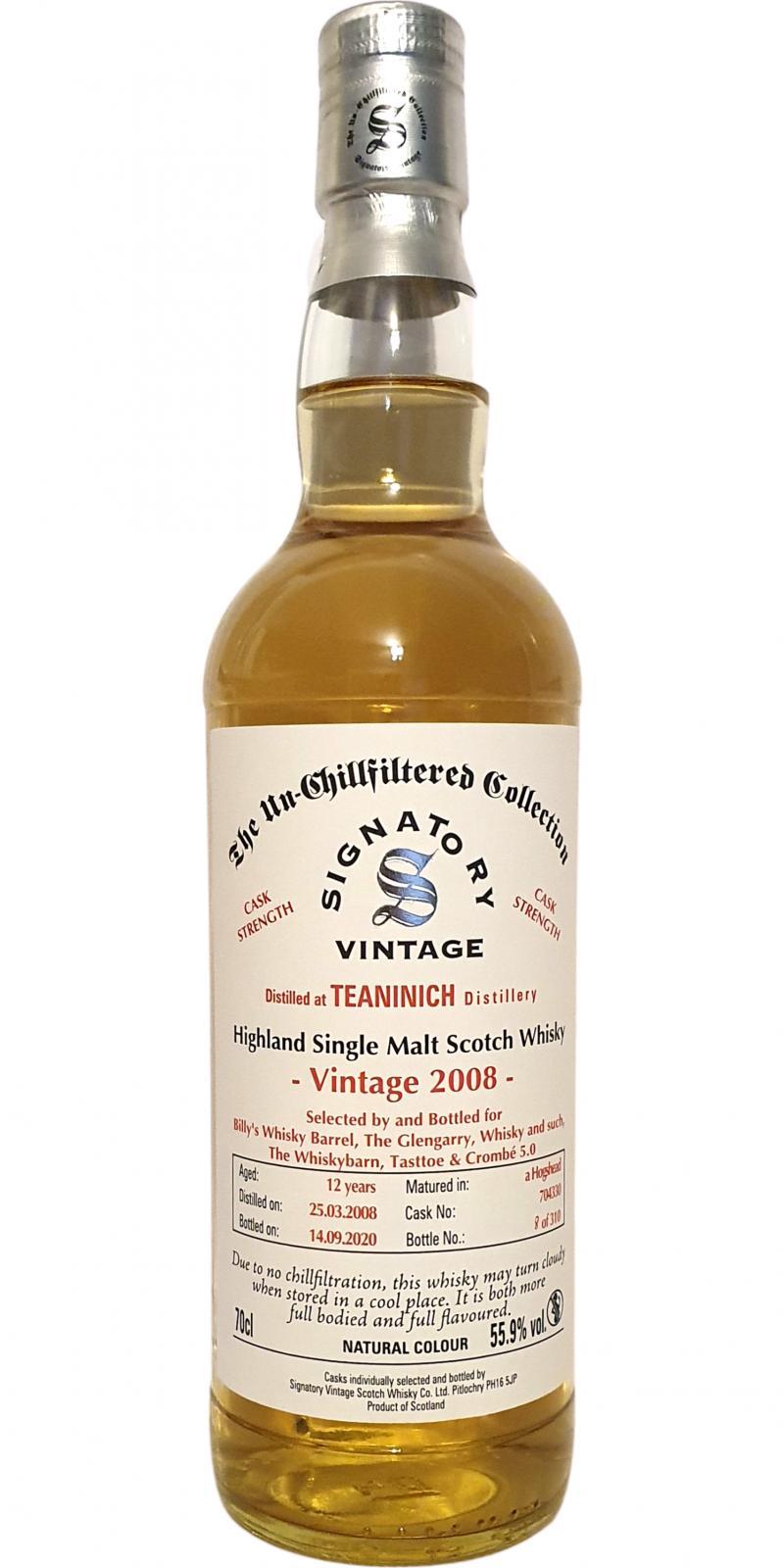 Teaninich 2008 SV  The Un-Chillfiltered Collection