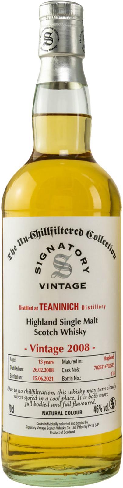 Teaninich 2008 SV  The Un-Chillfiltered Collection